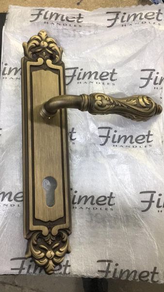 Дверная ручка на планке Fimet 147 Flora WC 96мм F43 Бронза матовая 03.0032.01 фото