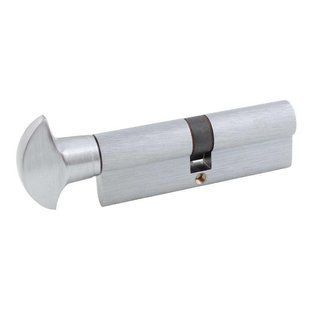 Дверний циліндр (серцевина) Securemme К2 3200PCS40401X5 P40*40мм поворотник/ключ Хром матовий 37.0029.08 фото