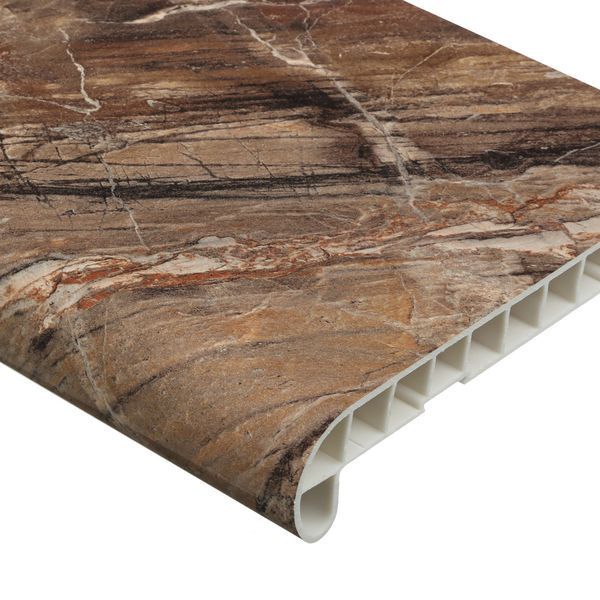 Пластиковый подоконник Plastolit Soft Марзена мрамор глянцевый Ширина 350-301мм 48.0011.06 фото