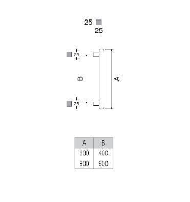 Дверная ручка скоба ( тянущая ) Fimet 831 STG F60 800мм Нержавеющая сталь 03.0040.02 фото