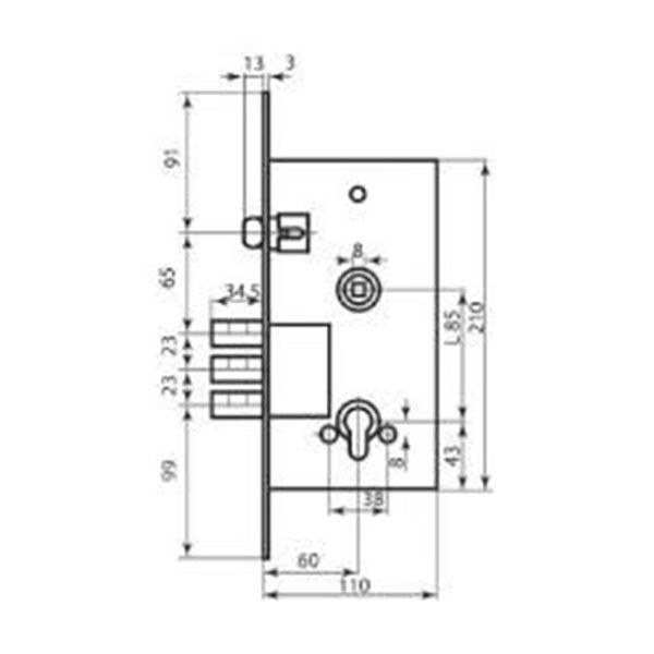 Дверной механизм ( замок ) для входных дверей Mottura DP58171000 Никель матовый 16.0026.01 фото