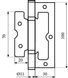 Дверная карточная петля ( накладная ) Bruno Eurocento узкая Античная латунь 24213 фото 2