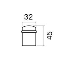 Дверний обмежувач (стопор) підлоговий, гумовий Fimet 3695 F02 Латунь матова 03.0059.01 фото