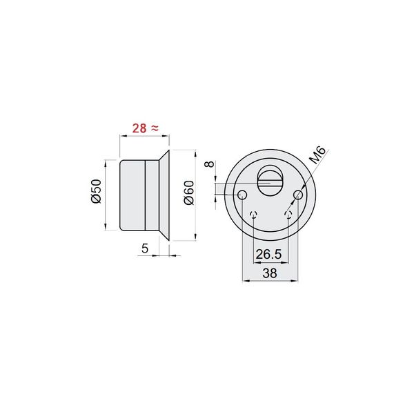 Дверна броненакладка під циліндр DISEC MAGNETIC MR125L-25D1 NO Чорний матовий 46.0001.01 фото