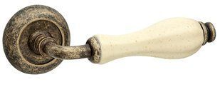Дверная ручка на розетке Fimet 148-231C Lady F23 Античная бронза / Бежевый фарфор 03.0006.03 фото