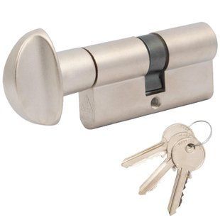 Дверной цилиндр ( сердцевина ) Cortellezzi Primo 117F 35*35Pмм ключ/поворотник NO Никель матовый 21.0016.02 фото