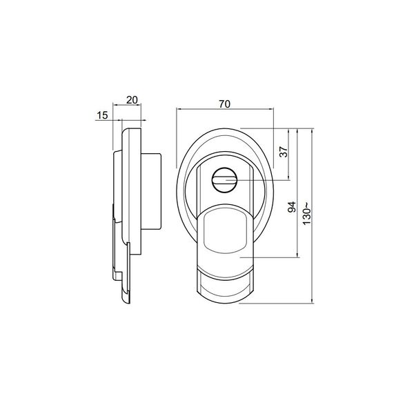 Дверная броненакладка под цилиндр DISEC MAGNETIC 3D KEY MONO Чёрный матовый 46.0002.01 фото